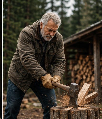 Splitting wood